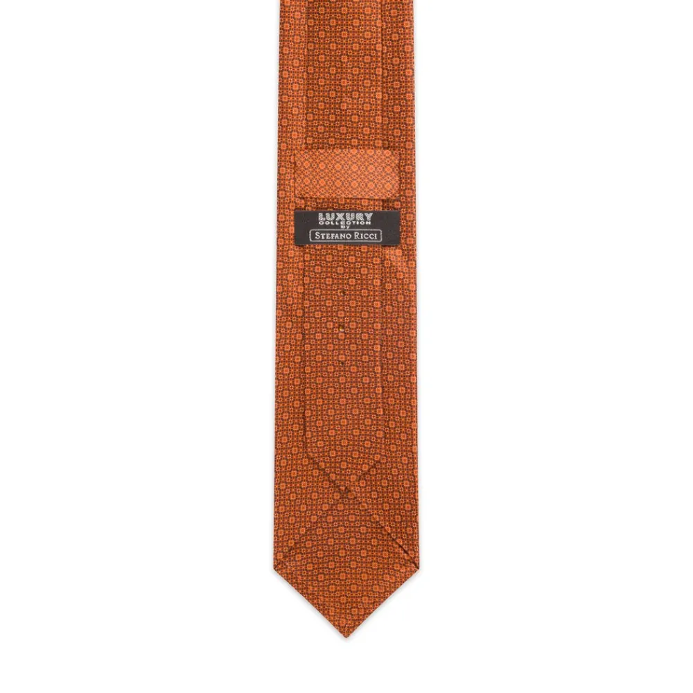 Outlet Luxury Hand Printed Silk Tie Ties