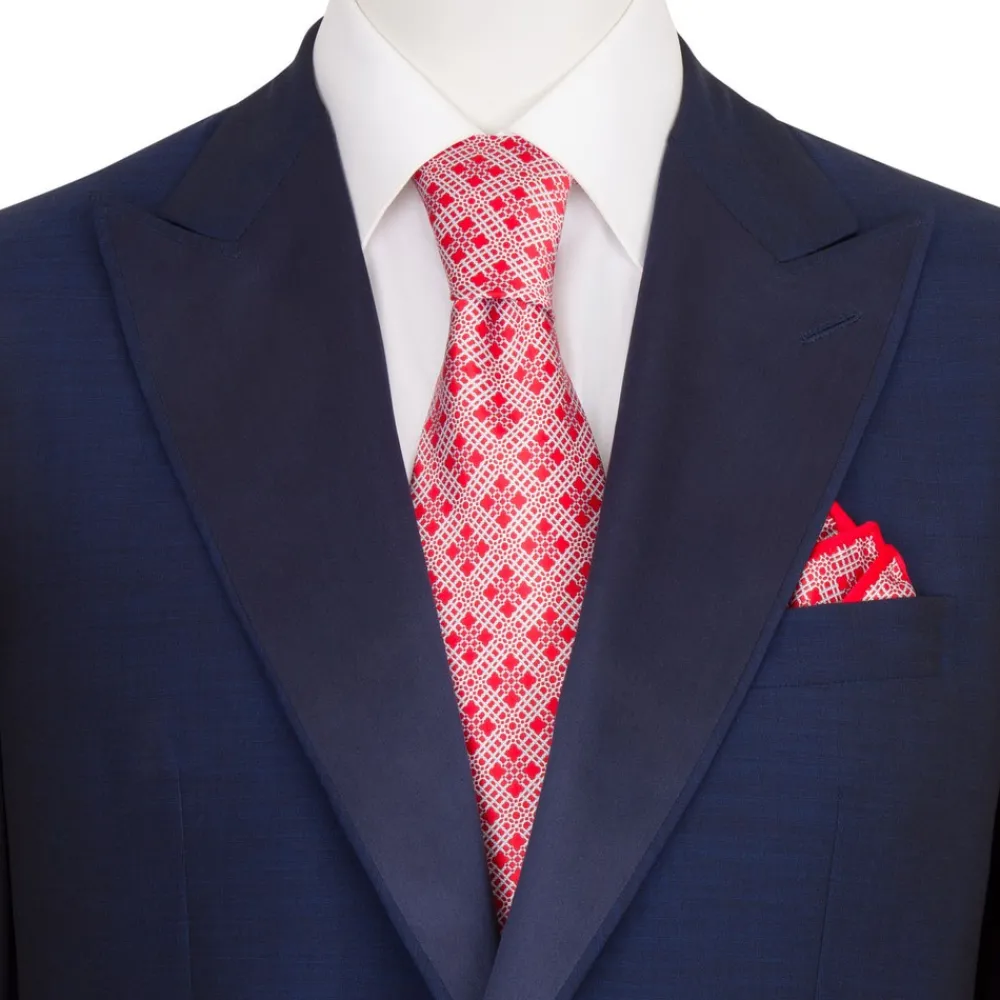 Fashion Luxury Hand Printed Silk Tie Set Ties