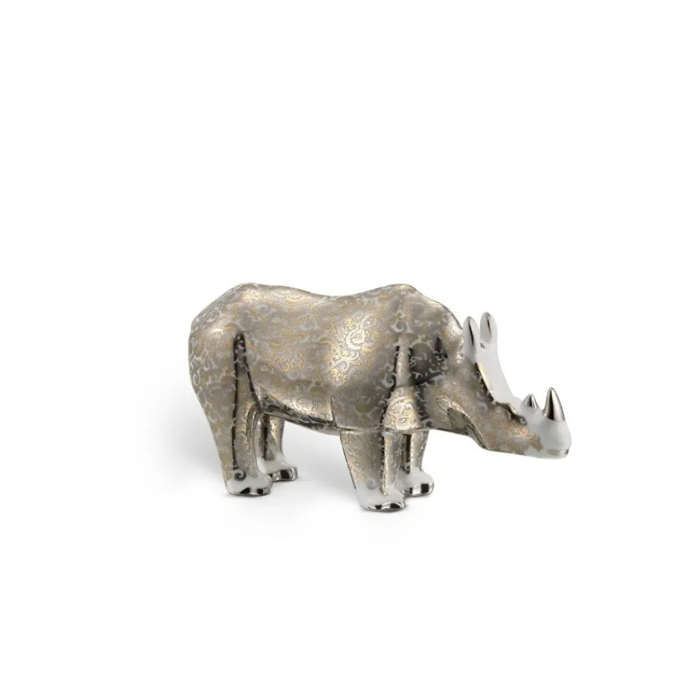 Best Sale Luxury Silk Small Porcelain Rhino Ornament Porcelain Line