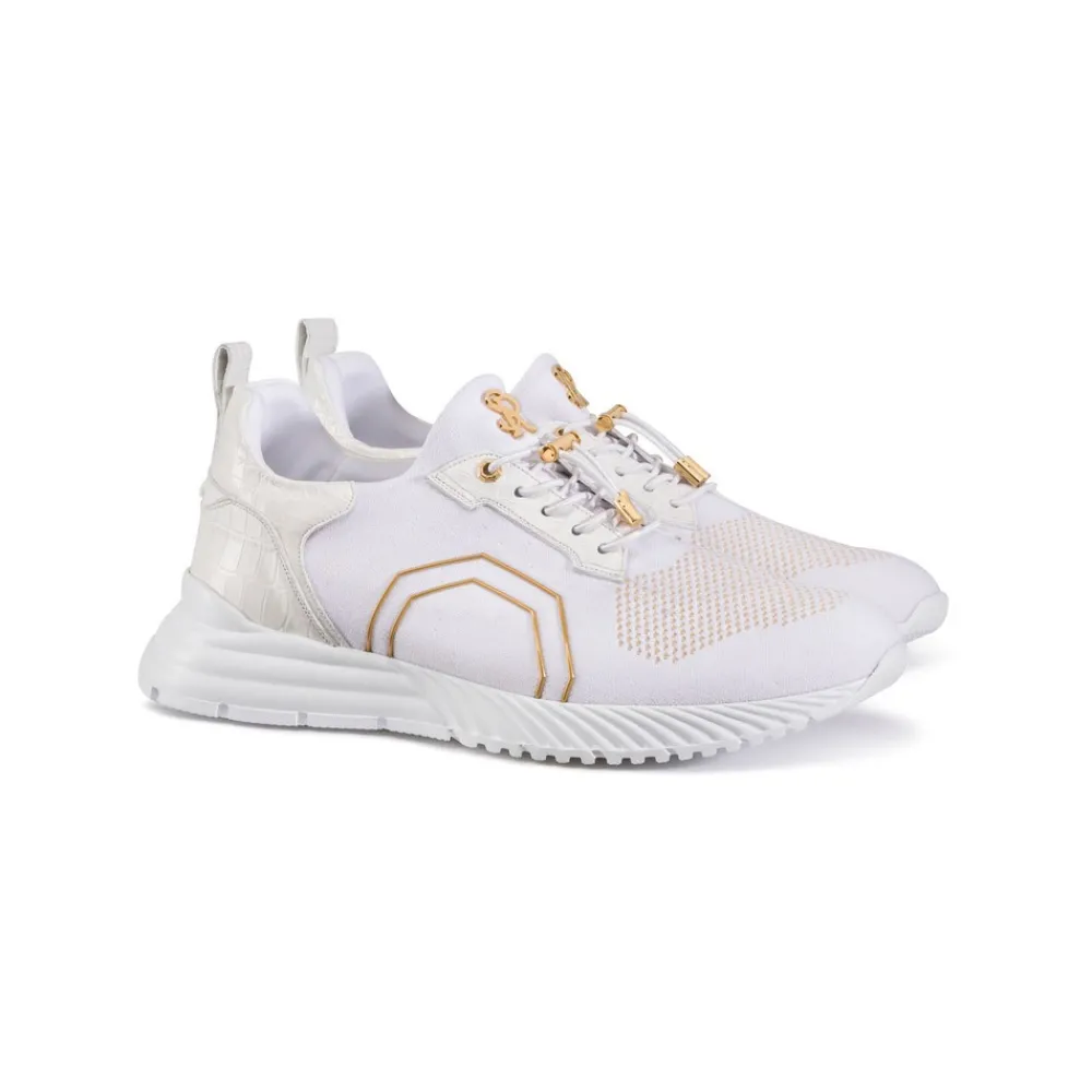 Hot Matted Crocodile And Calfskin Leather Sneakers Sneakers