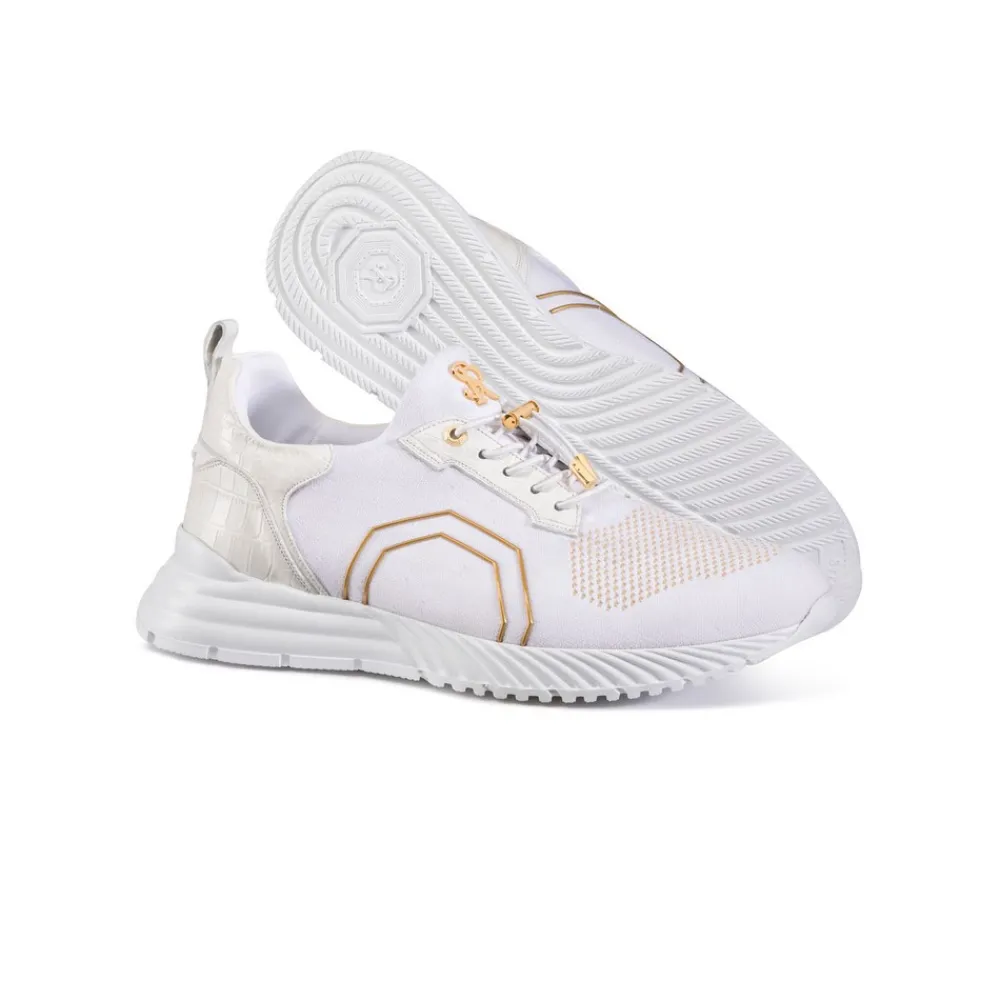 Hot Matted Crocodile And Calfskin Leather Sneakers Sneakers