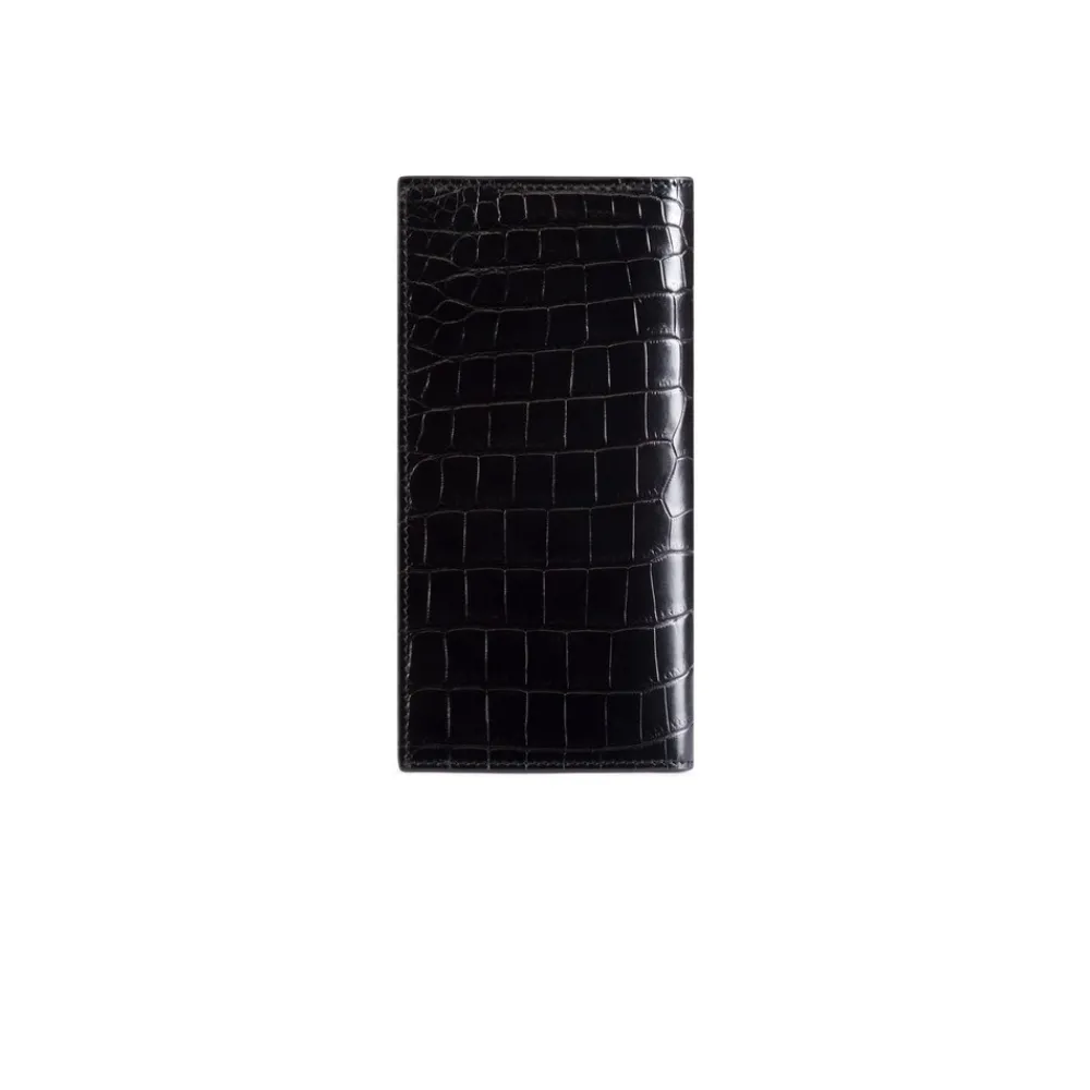 Best Matted Crocodile And Calfskin Leather Bifold Wallet Small Leather Goods