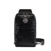 Clearance Matted Crocodile And Calfskin Leather Sling Backpack Bags