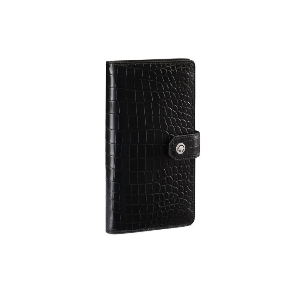 Best Sale Matted Crocodile And Calfskin Leather Wallet Small Leather Goods