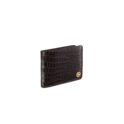 Store Matted Crocodile And Calfskin Bifold Wallet Small Leather Goods