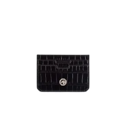 Sale Matted Crocodile And Calfskin Card Holder Small Leather Goods
