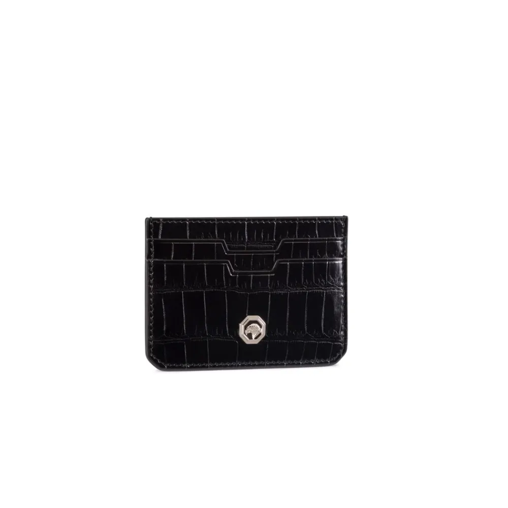 Sale Matted Crocodile And Calfskin Card Holder Small Leather Goods