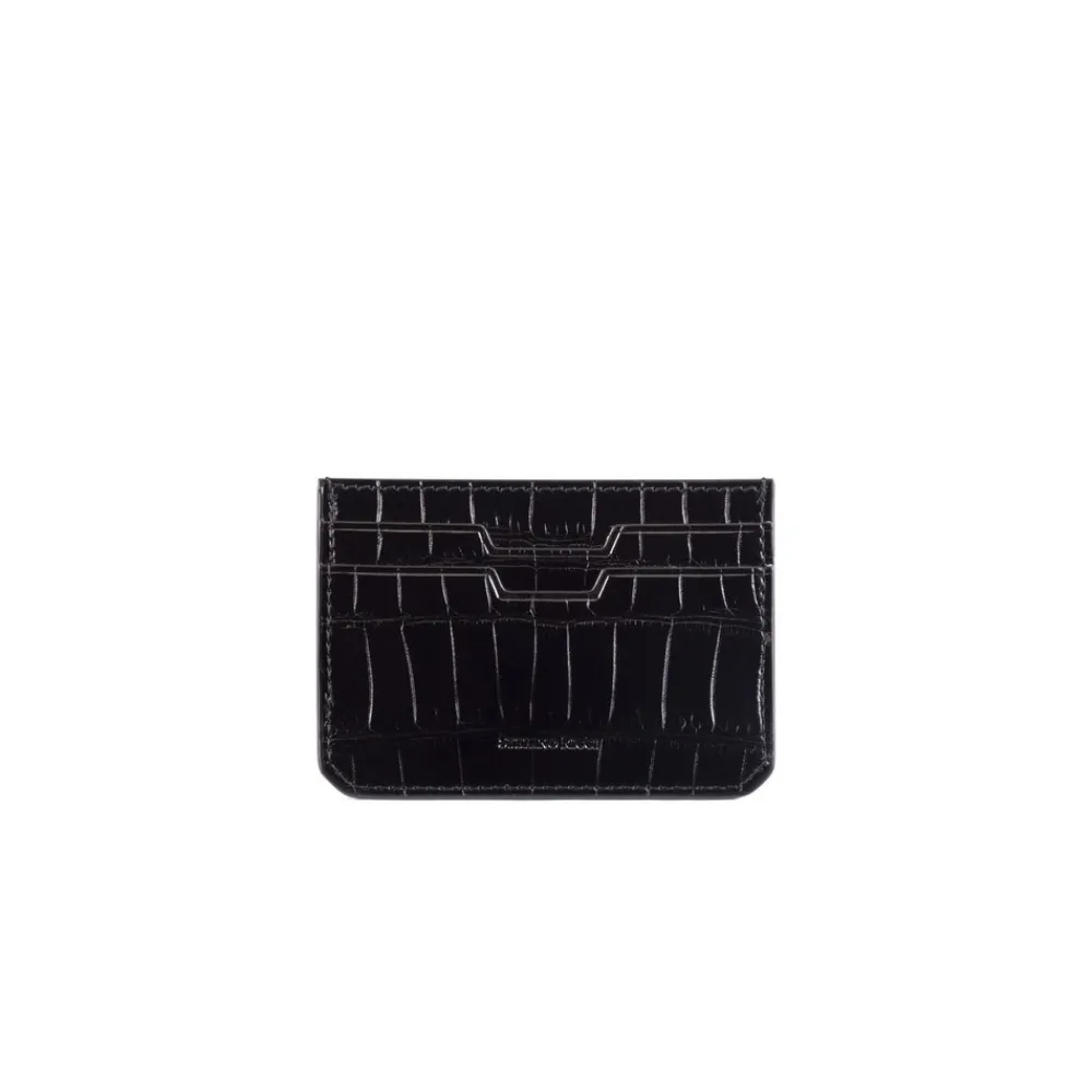 Sale Matted Crocodile And Calfskin Card Holder Small Leather Goods