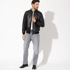 Shop Matted Crocodile And Deer Leather Blouson Mens Last Sizes