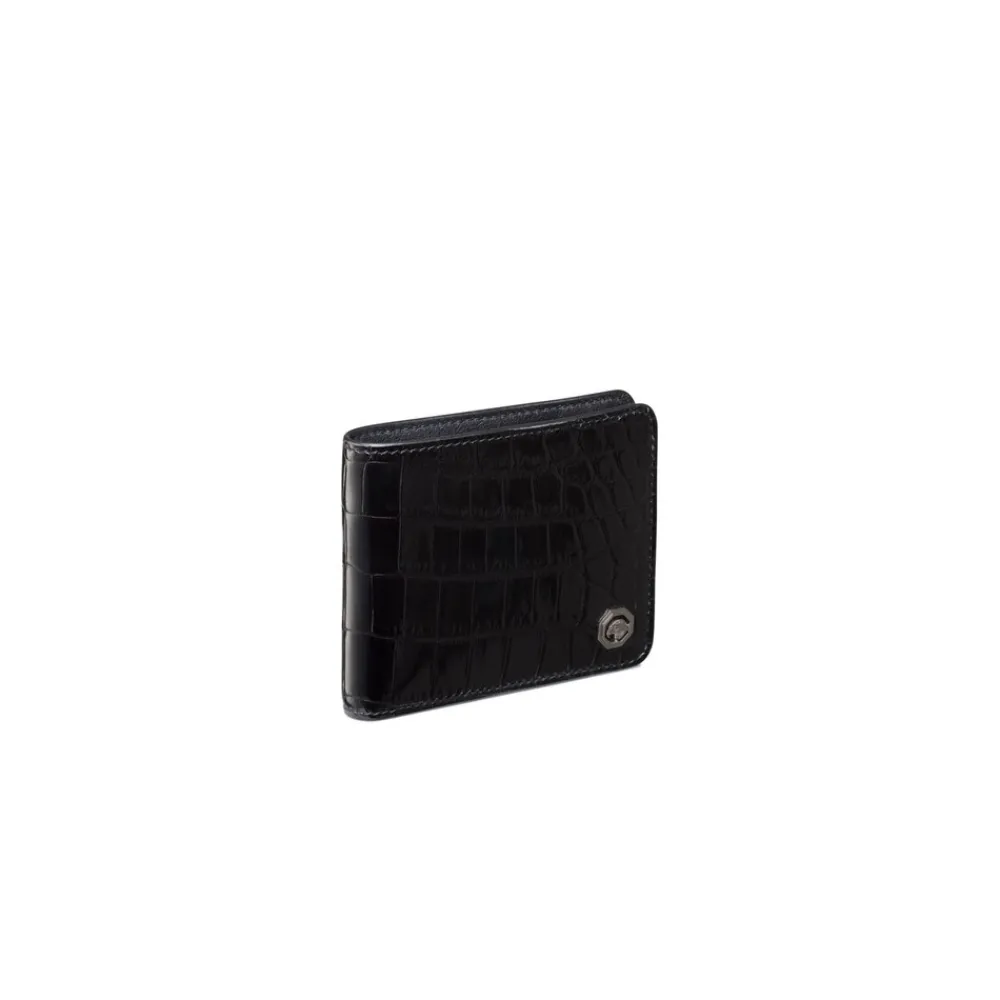 Fashion Matted Crocodile Bifold Wallet Small Leather Goods