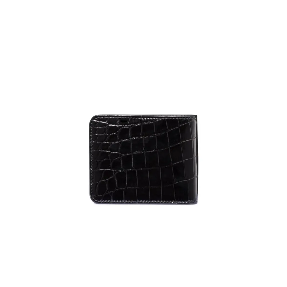 Fashion Matted Crocodile Bifold Wallet Small Leather Goods