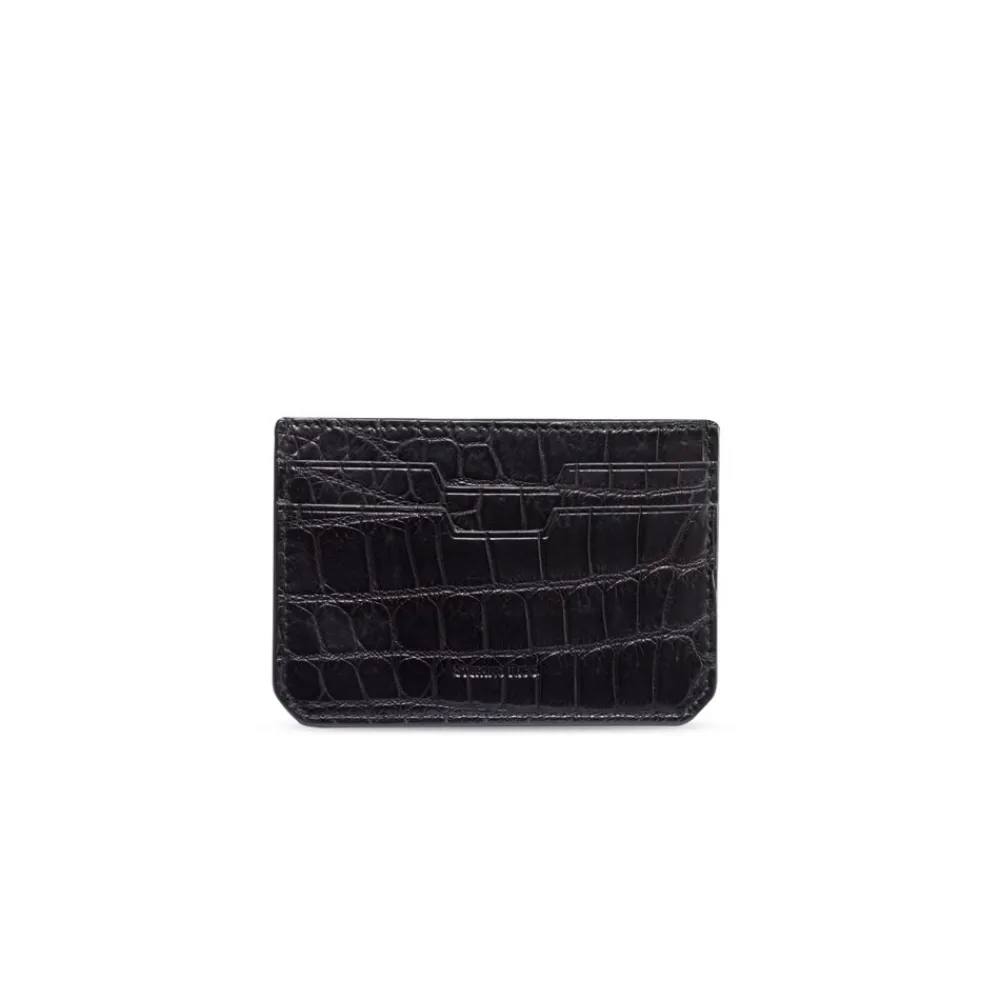 Online Matted Crocodile Card Holder Small Leather Goods