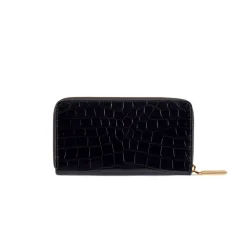 Cheap Matted Crocodile Leather Zip-Around Wallet Small Leather Goods