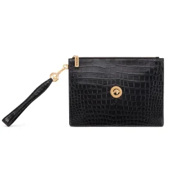 New Matted Crocodile Leather Portfolio Small Leather Goods