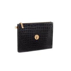 New Matted Crocodile Leather Portfolio Small Leather Goods