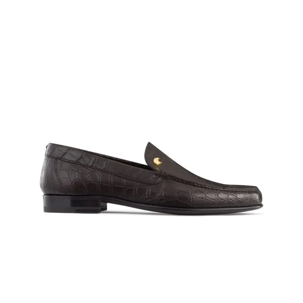 Online Matted Crocodile Leather Loafers Loafers