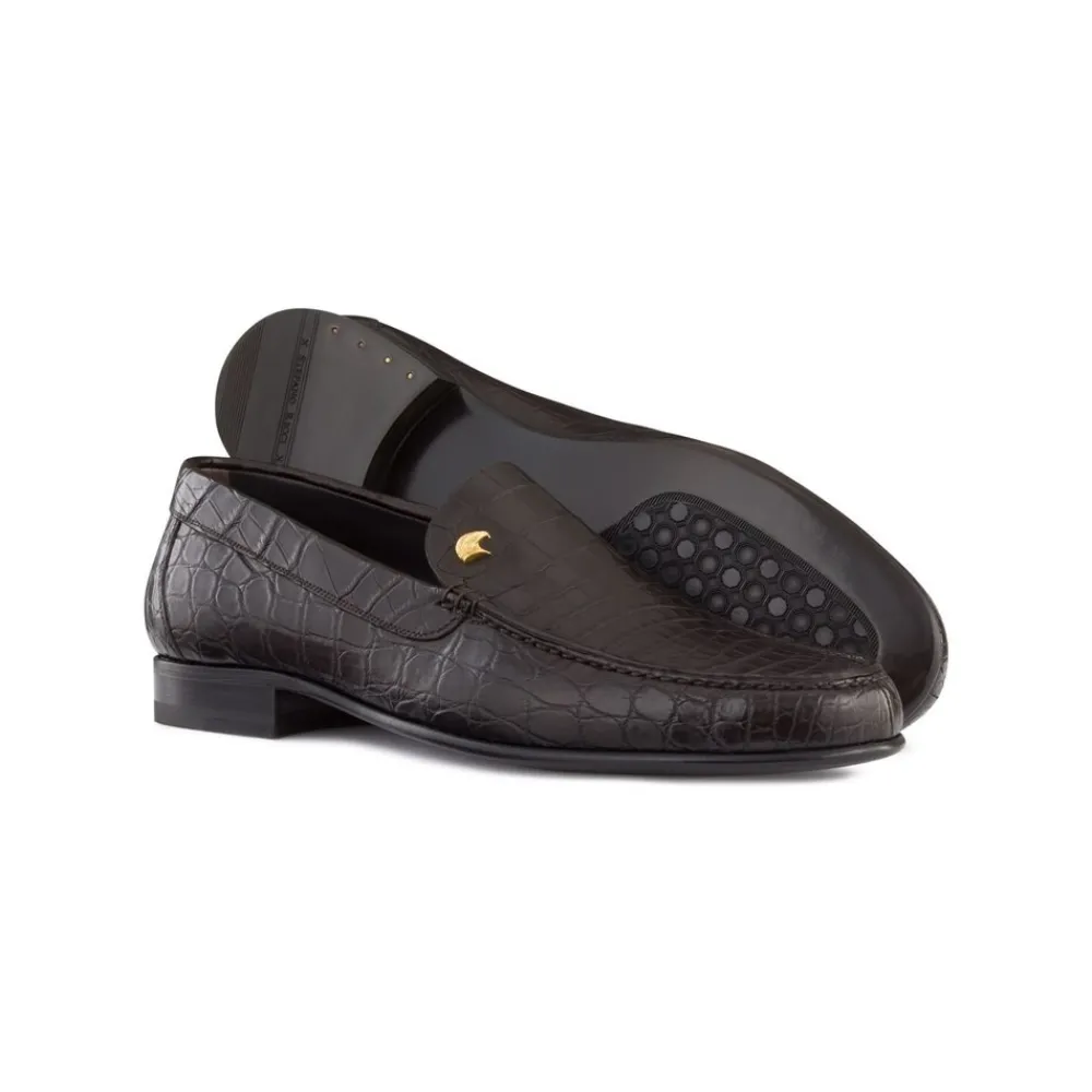 Online Matted Crocodile Leather Loafers Loafers