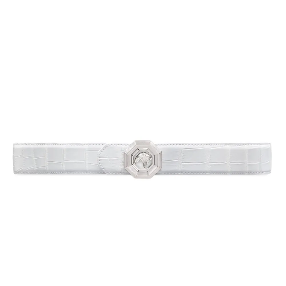 Shop Matted Crocodile Leather Belt Belts