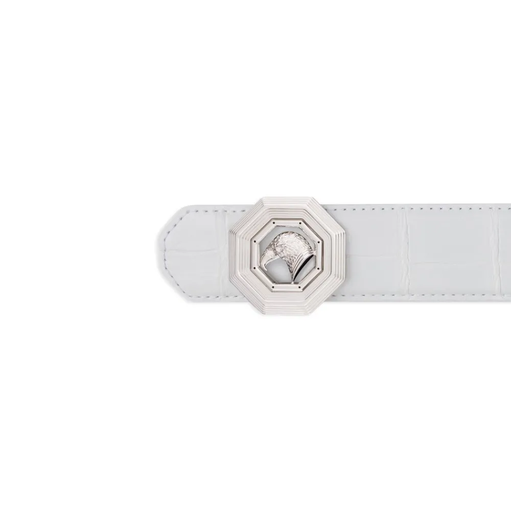 Shop Matted Crocodile Leather Belt Belts