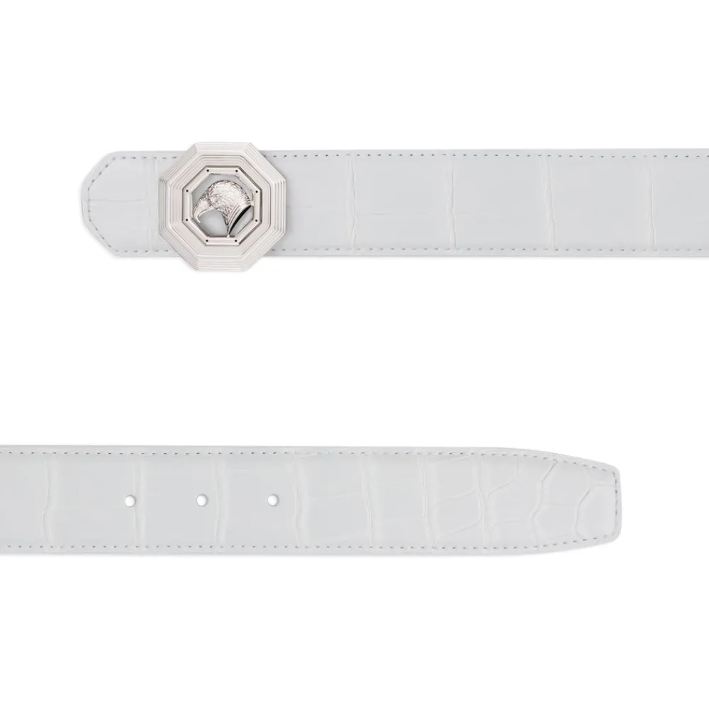 Shop Matted Crocodile Leather Belt Belts
