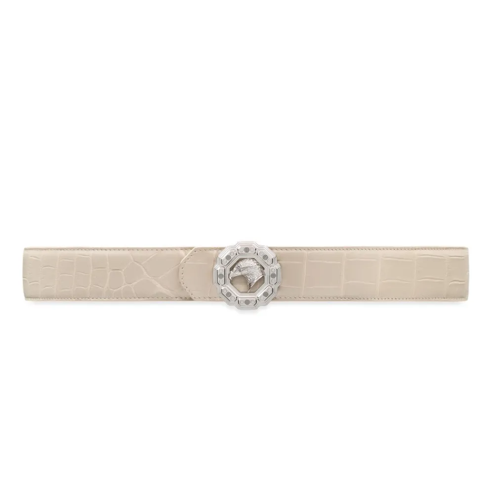 Cheap Matted Crocodile Leather Belt Belts