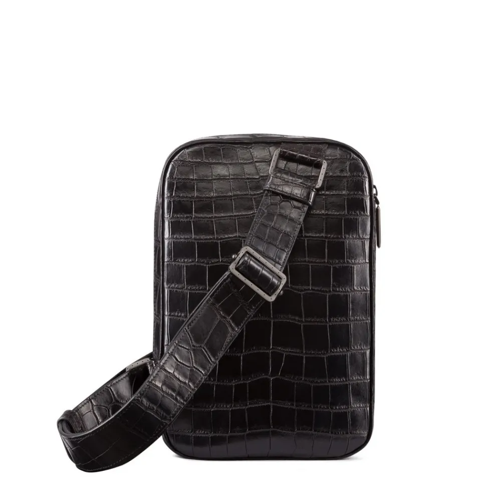Fashion Matted Crocodile Leather Sling Backpack Bags
