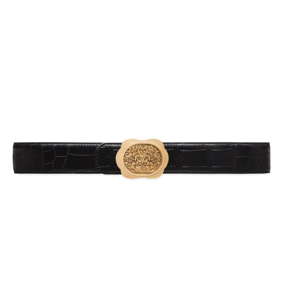 Shop Matted Crocodile Leather Belt Belts