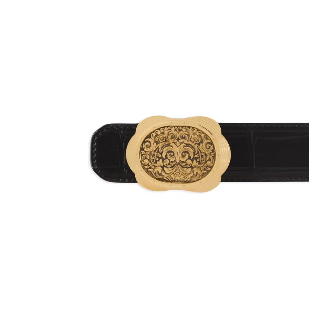 Shop Matted Crocodile Leather Belt Belts