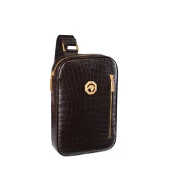 Discount Matted Crocodile Leather Sling Backpack Bags