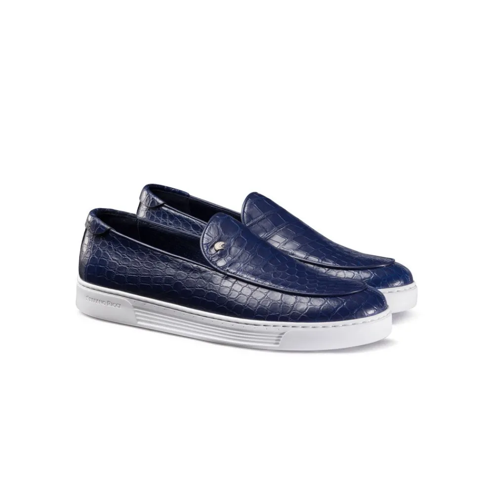 Discount Matted Crocodile Leather Loafers Loafers