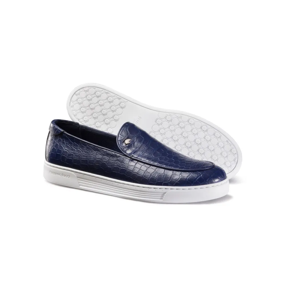 Discount Matted Crocodile Leather Loafers Loafers