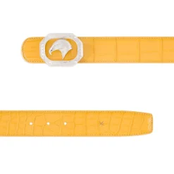 Online Matted Crocodile Leather Belt Belts
