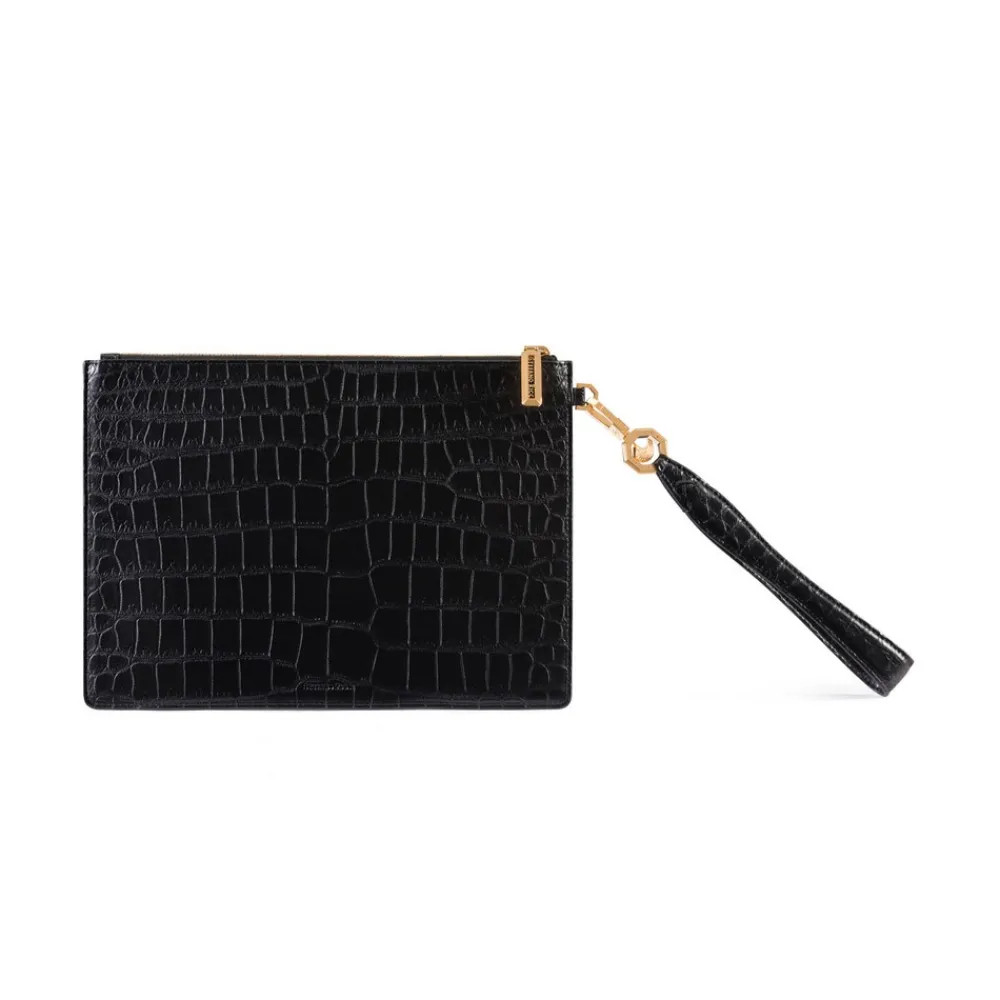 Discount Matted Crocodile Medium Portfolio Small Leather Goods