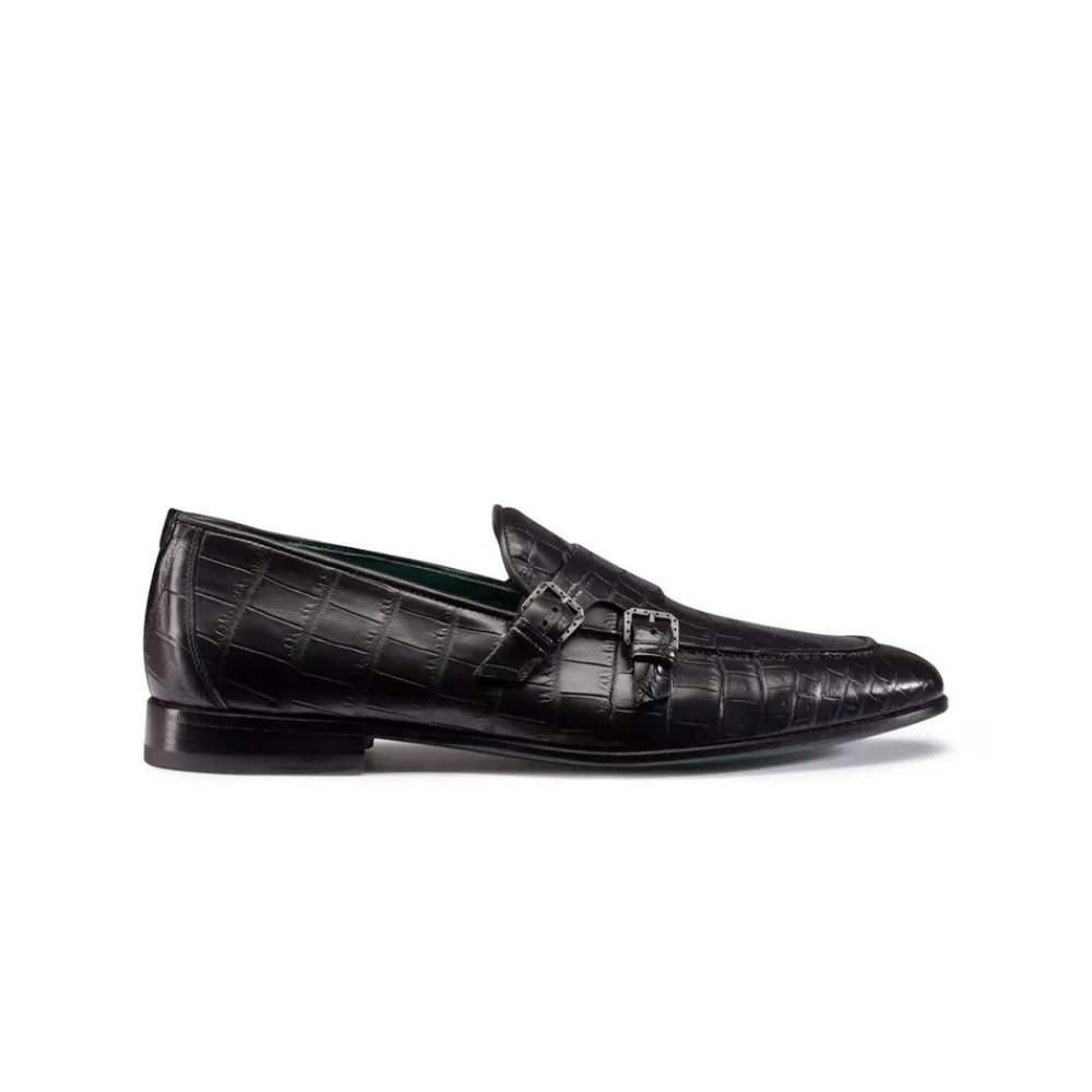 Best Matted Crocodile Monk Strap Loafers Loafers