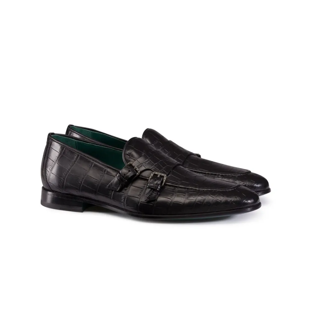 Best Matted Crocodile Monk Strap Loafers Loafers