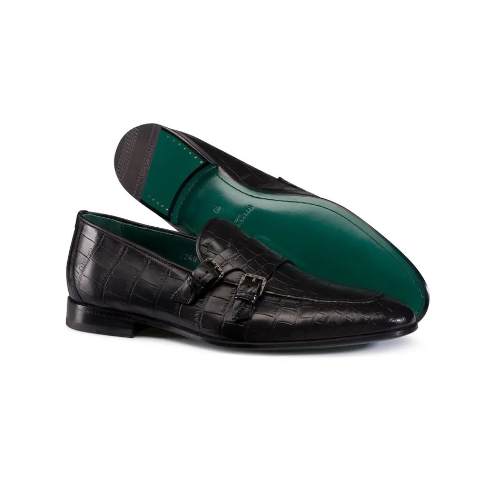 Best Matted Crocodile Monk Strap Loafers Loafers