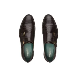 Store Matted Crocodile Monk Strap Shoes Dress Shoes