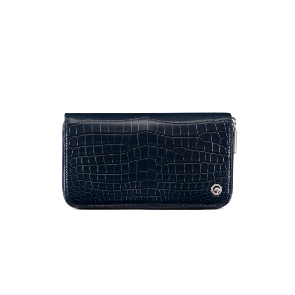 Best Matted Crocodile Zip Around Wallet Small Leather Goods