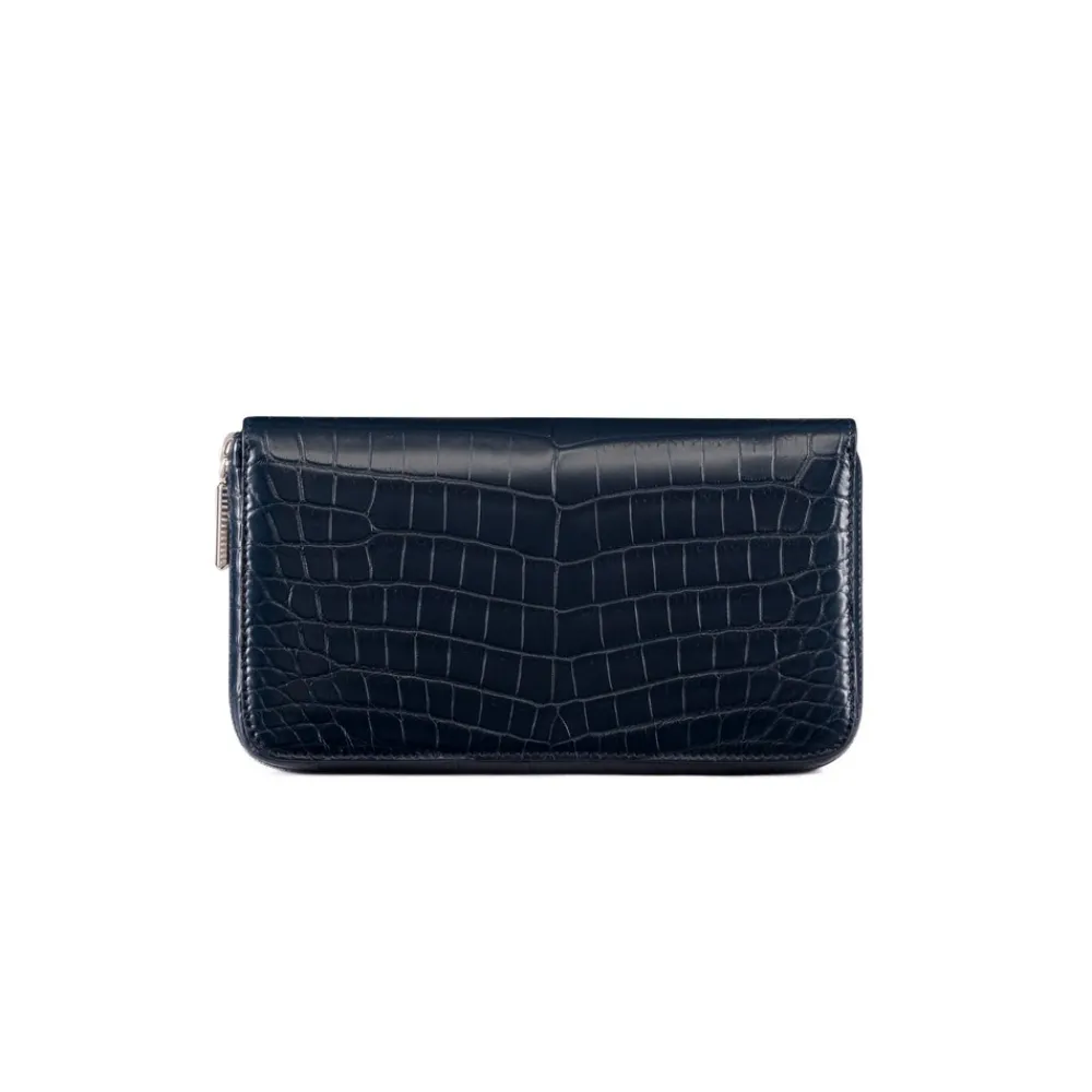 Best Matted Crocodile Zip Around Wallet Small Leather Goods