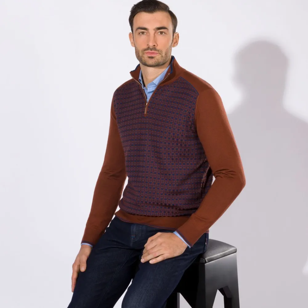 Outlet Mockneck Zip Sweater Mens Last Sizes