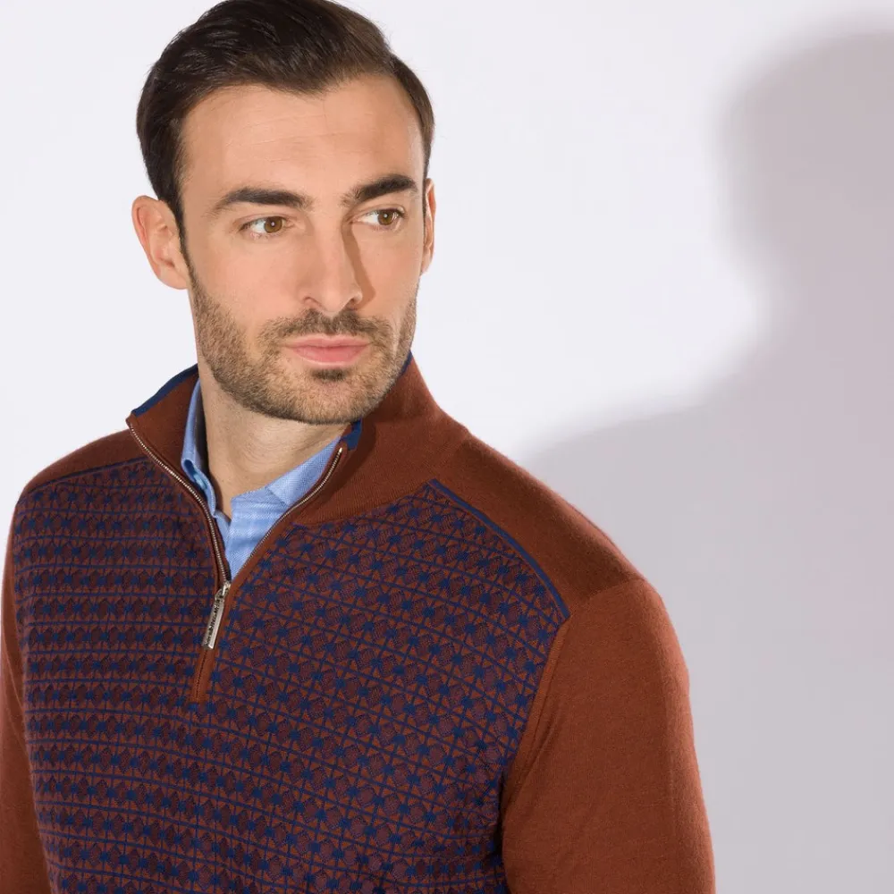 Outlet Mockneck Zip Sweater Mens Last Sizes