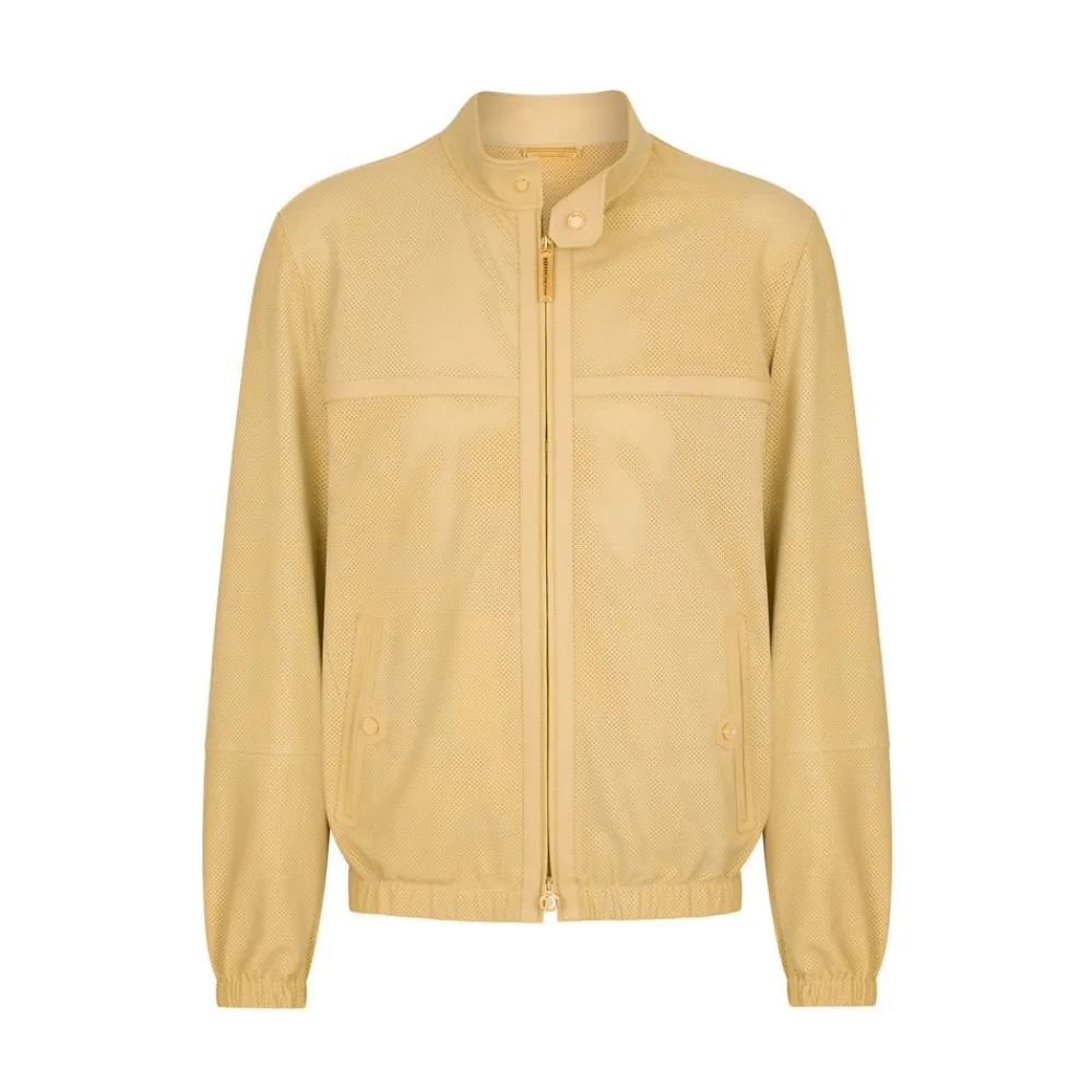 Fashion Nubuck Calfskin Leather Blouson Mens Outerwear