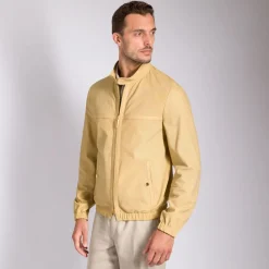 Fashion Nubuck Calfskin Leather Blouson Mens Outerwear