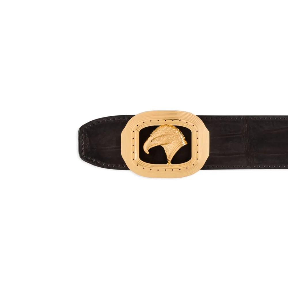 Outlet Nubuck Crocodile Leather Belt Belts