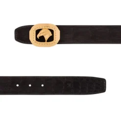 Outlet Nubuck Crocodile Leather Belt Belts