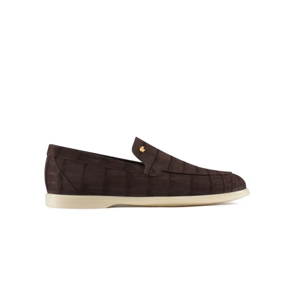 New Nubuck Crocodile Leather Loafers Loafers