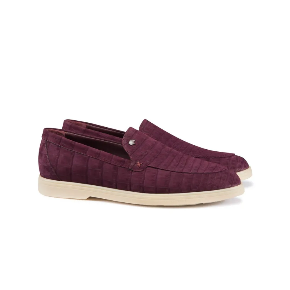 Discount Nubuck Crocodile Leather Loafers Loafers