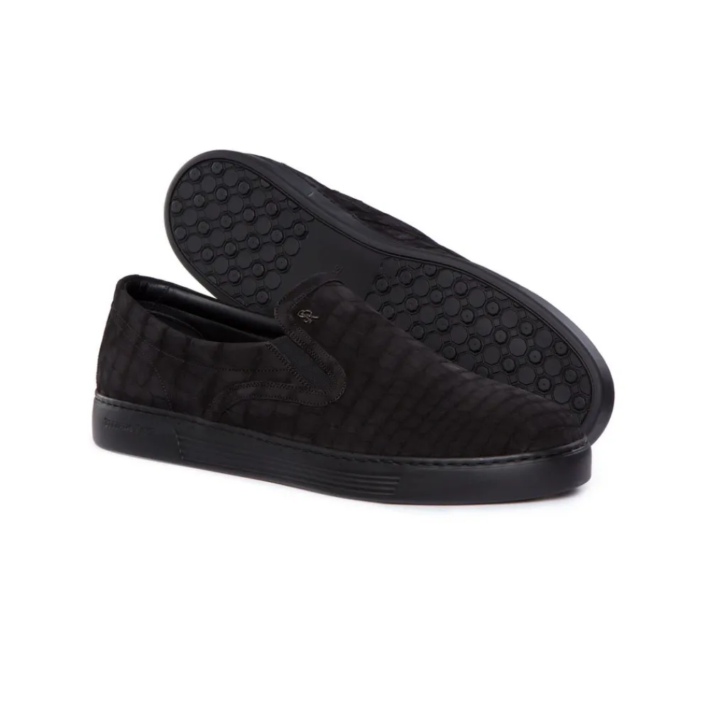 Discount Nubuck Crocodile Slip On Shoes Sneakers