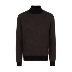 New Open Collar Mockneck Sweater Mens Knitwear