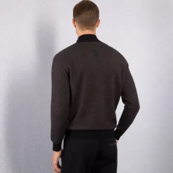 New Open Collar Mockneck Sweater Mens Knitwear